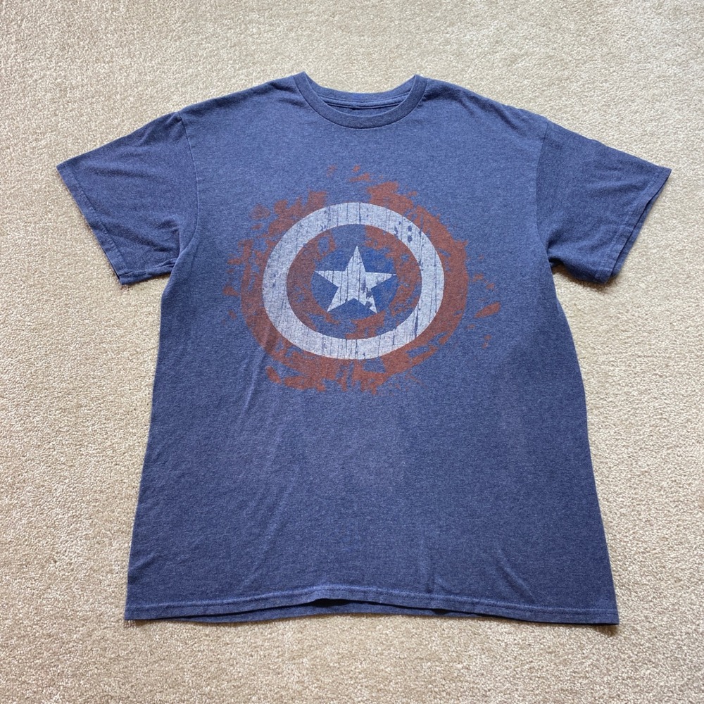 Captain America Shield Shirt Mens Medium Short Sleeve Marvel Avengers Tee